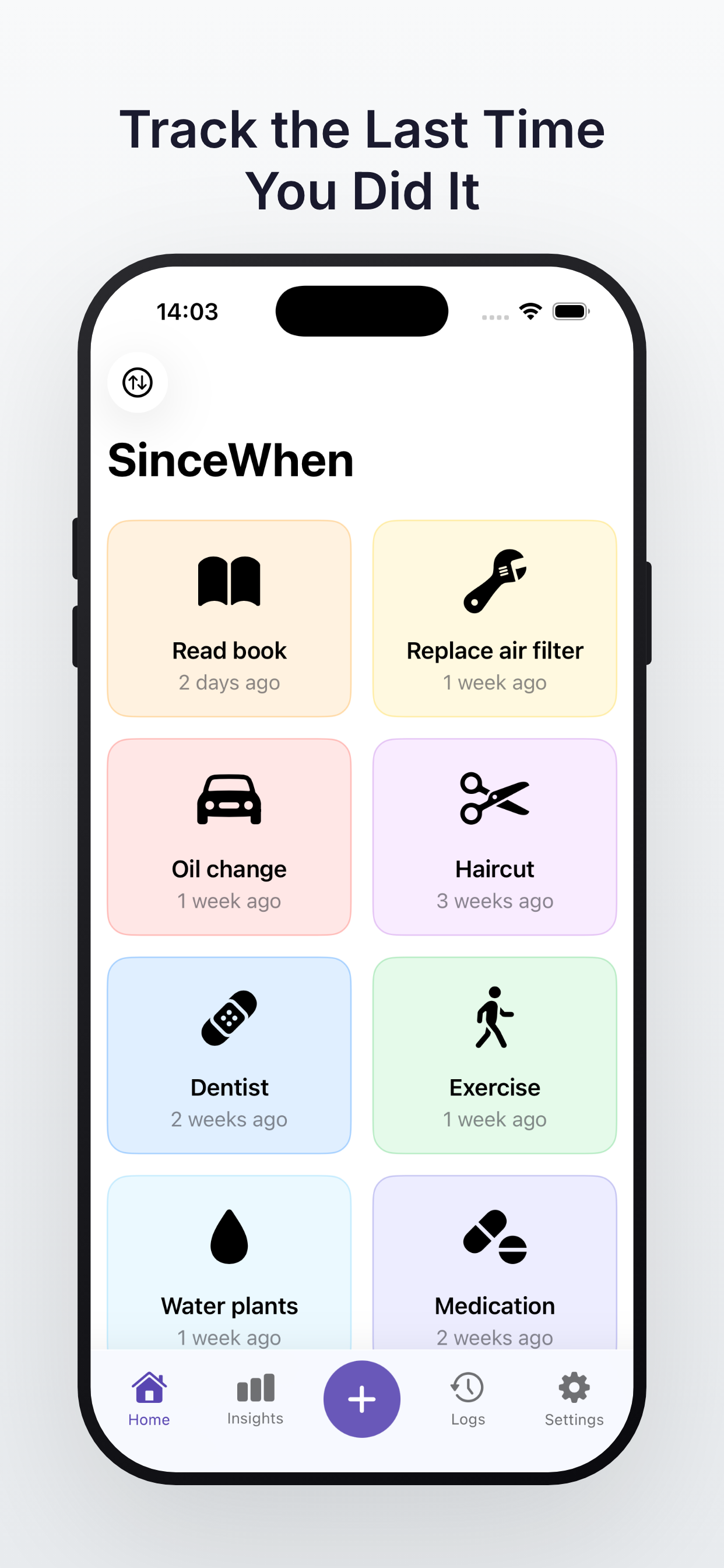 SinceWhen screenshot 1