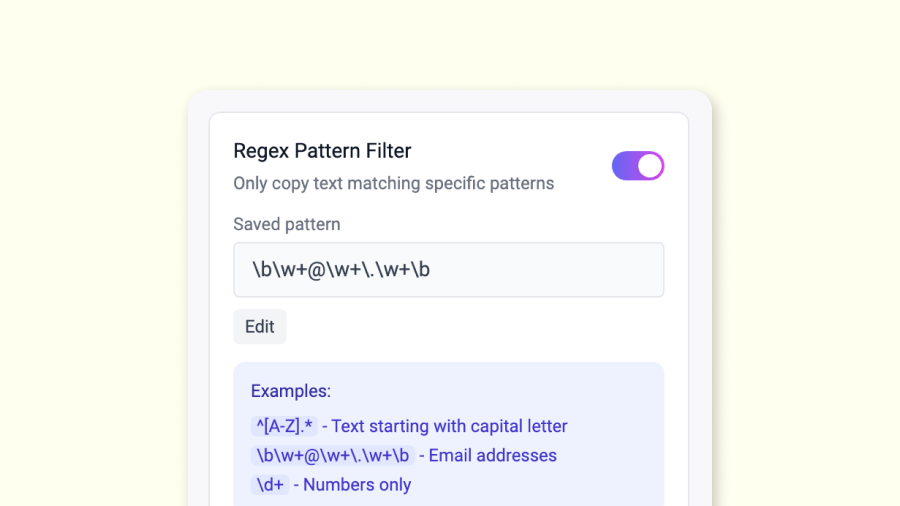 Copy Text Easily - Regex Support