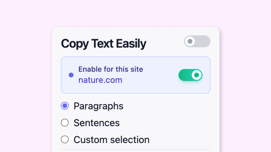 Copy Text Easily - Site Control